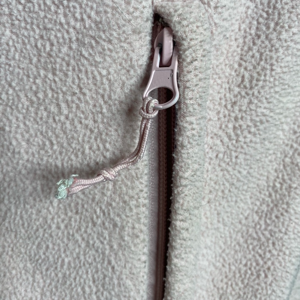 The North Face Sherpa full zip jacket, pink/gray SZ Small, 3 zip pockets - Picture 8 of 12